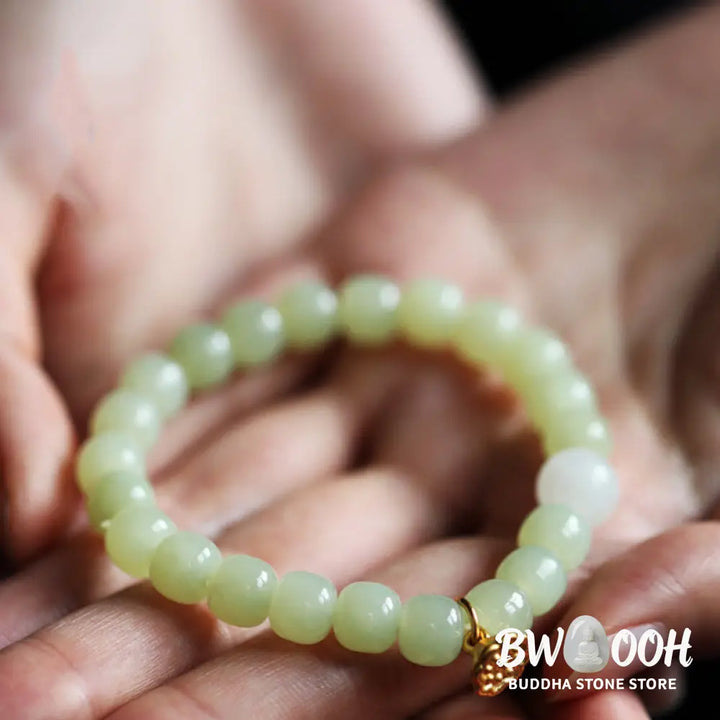 BWOOOH Jade Lotus Abundance Adjustable Bracelet - Jade - Bracelet