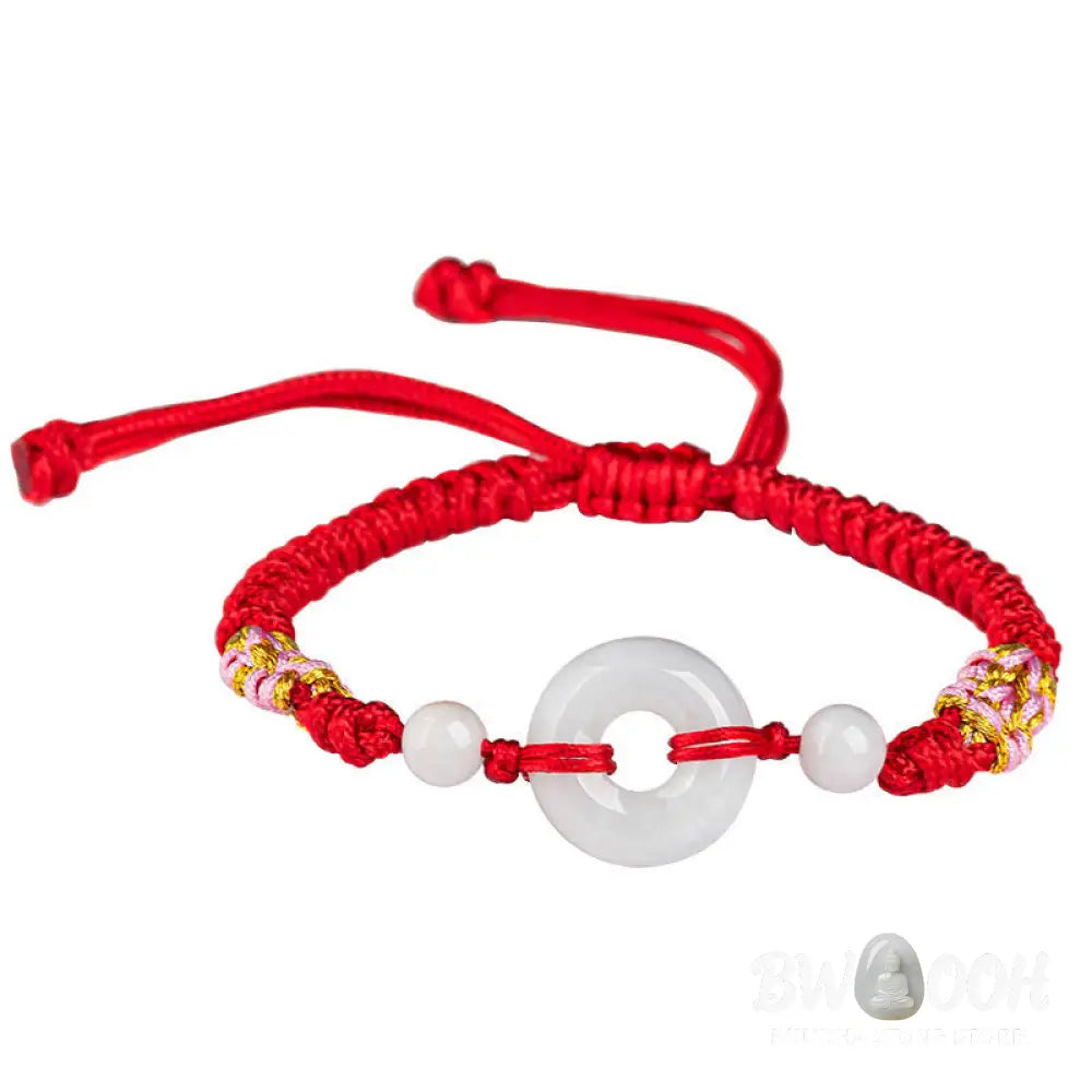 Buddha Stones Jade Luck Abundance Red String Bracelet - BWOOOH - Bracelet