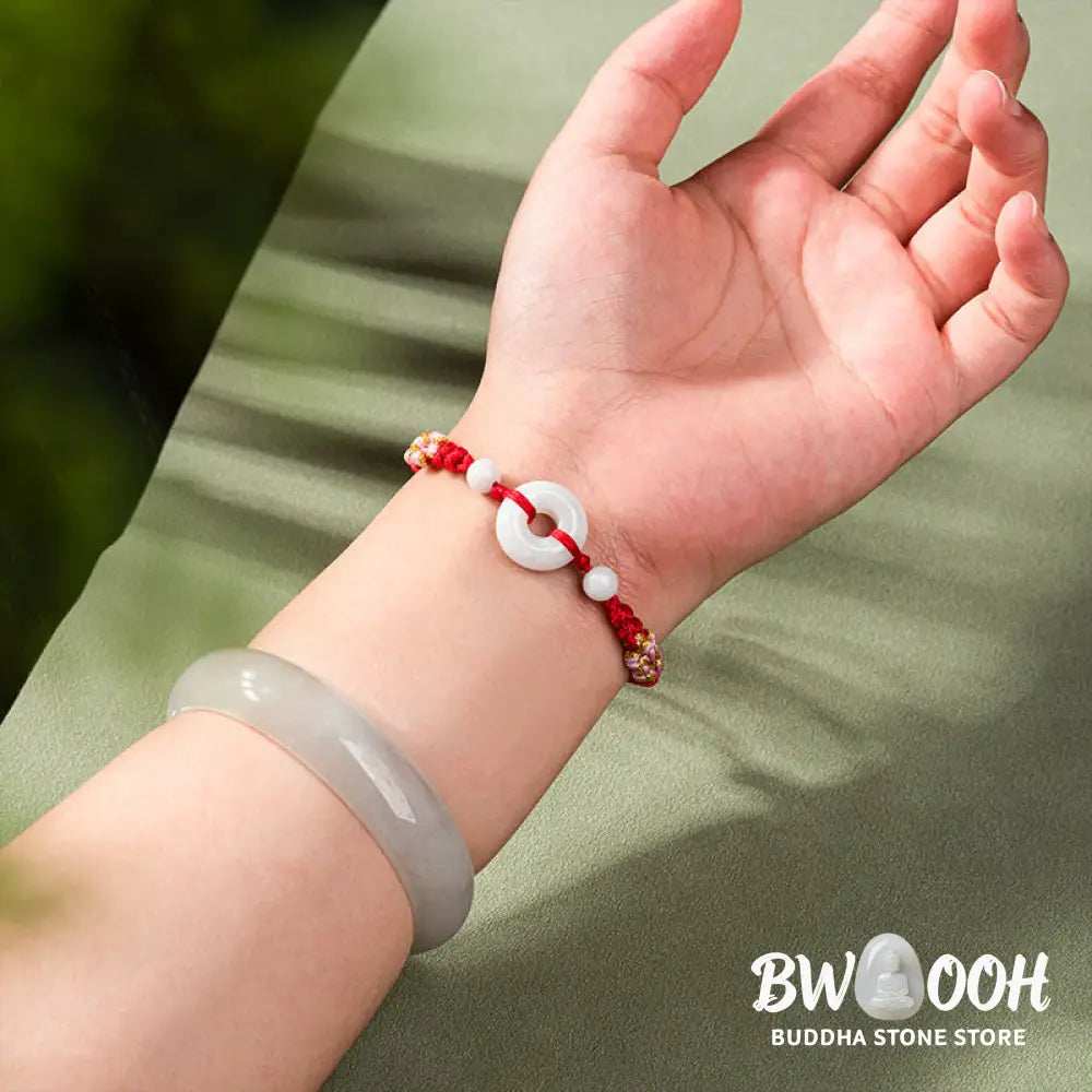 Buddha Stones Jade Luck Abundance Red String Bracelet - BWOOOH - Bracelet