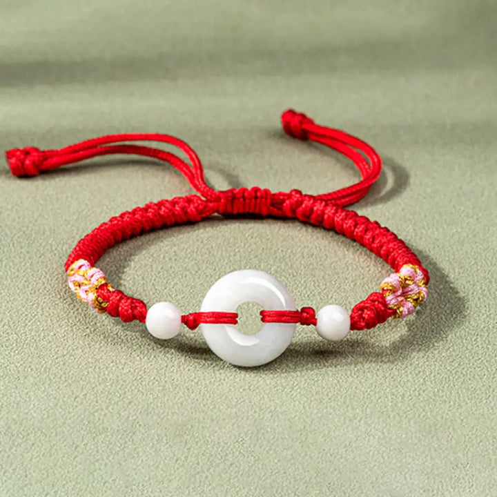 BWOOOH Jade Luck Abundance Red String Bracelet - BWOOOH - Red (Wrist Circumference: 13-19.5cm) - Bracelet