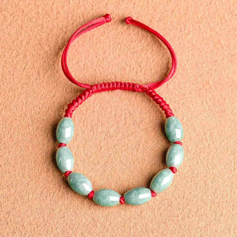 BWOOOH Jade Luck Red String Bracelet - BWOOOH - Eight Beads Jade (Wrist Circumference: 14-20cm) - Bracelet