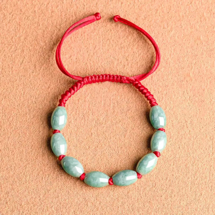 BWOOOH Jade Luck Red String Bracelet - BWOOOH - Eight Beads Jade (Wrist Circumference: 14-20cm) - Bracelet