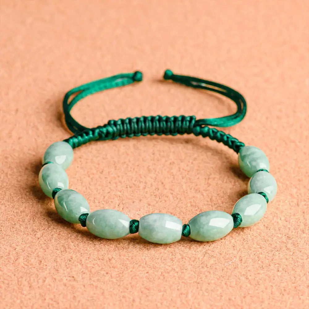 Buddha Stones Jade Luck Red String Bracelet - BWOOOH - Night Beads Jade (Wrist Circumference: 14-20cm) - Bracelet