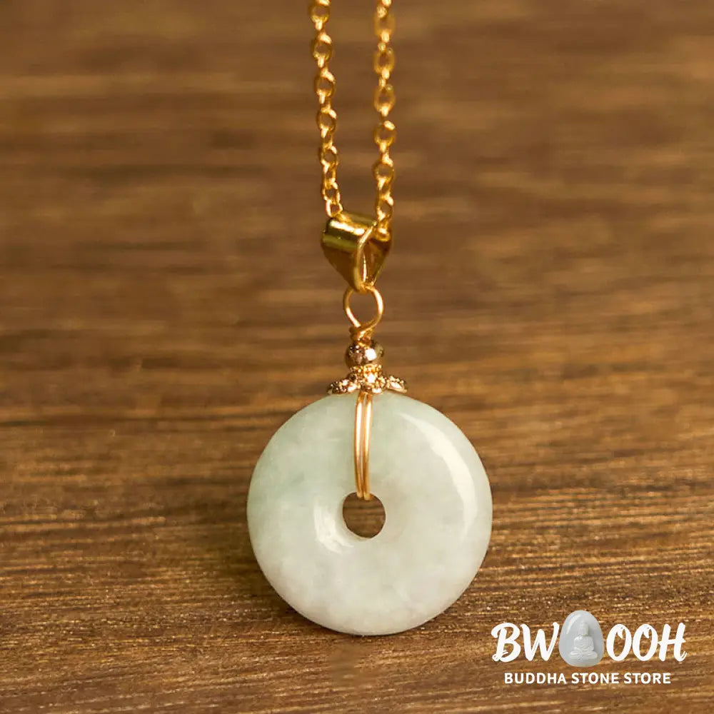 Buddha Stones Jade Peace Buckle Necklace Luck Pendant - BWOOOH - Jade Peace Buckle - Necklaces &amp; Pendants