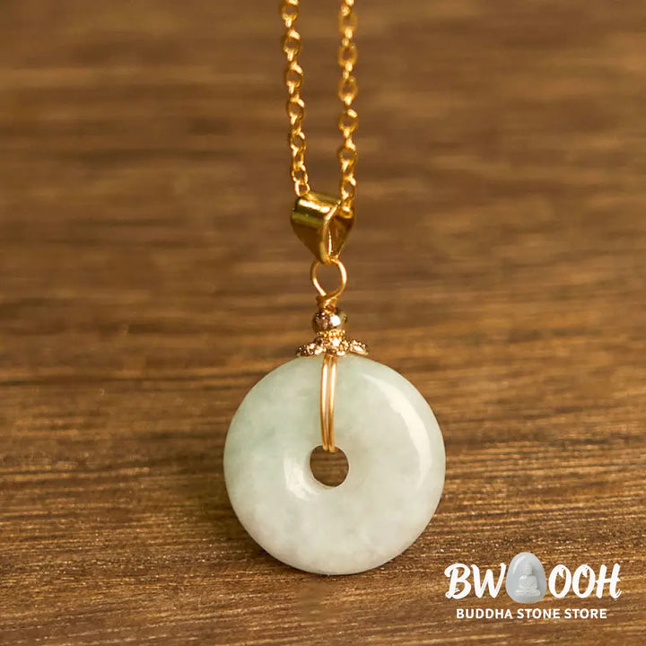 Buddha Stones Jade Peace Buckle Necklace Luck Pendant - BWOOOH - Jade Peace Buckle - Necklaces &amp; Pendants