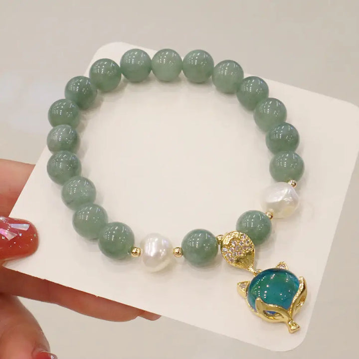 BWOOOH Jade Pearl Color-Changing Fox Charm Luck Bracelet - BWOOOH - Jade(Prosperity♥Abundance)(Wrist