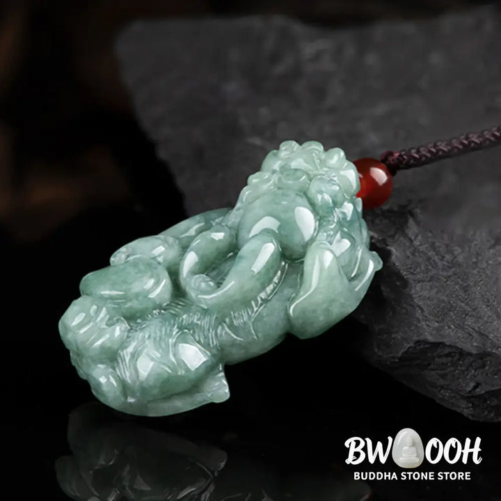 Buddha Stones Jade PiXiu Wealth Luck String Necklace Pendant - BWOOOH - PiXiu (Wealth ♥ Luck) - Necklaces &amp; Pendants