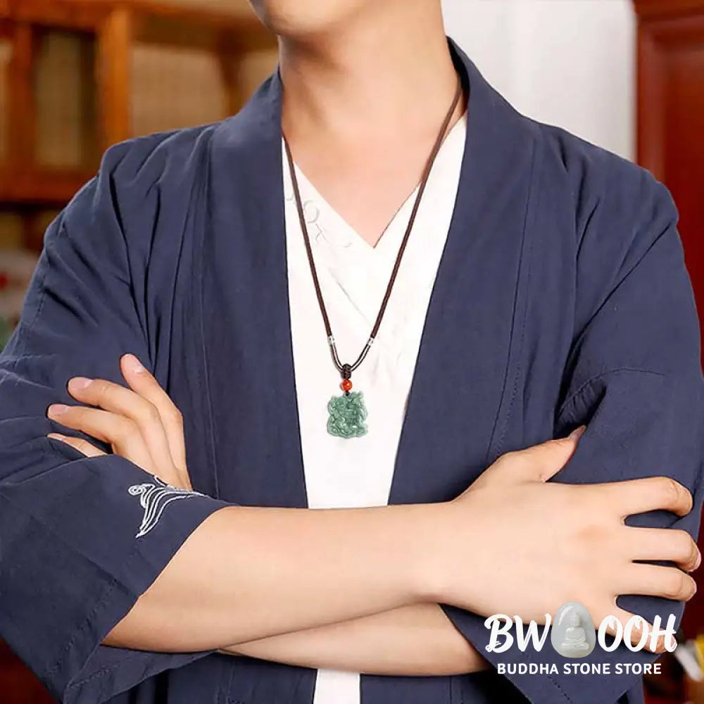 Buddha Stones Jade PiXiu Wealth Luck String Necklace Pendant - BWOOOH - Jade PiXiu - Necklaces &amp; Pendants
