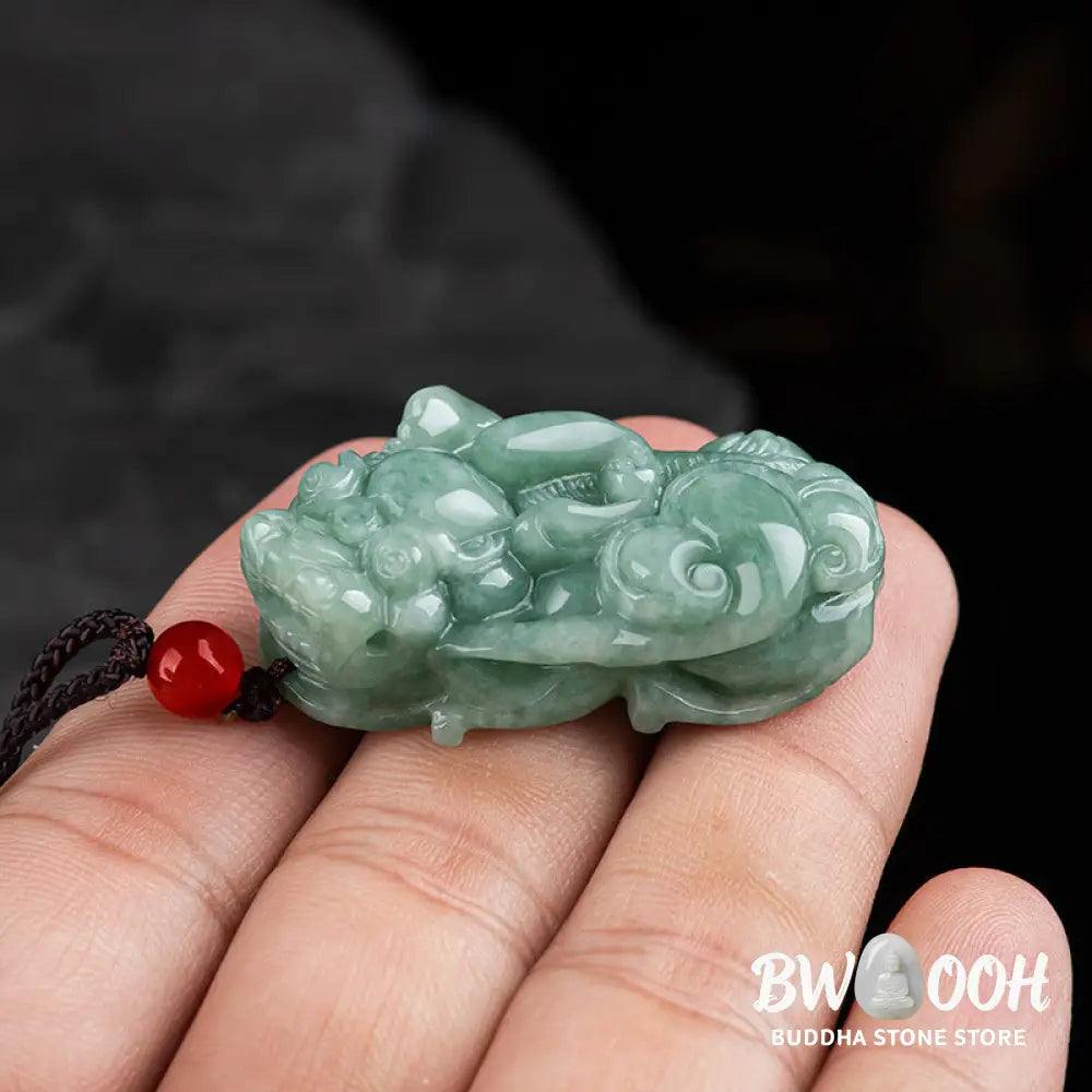 Buddha Stones Jade PiXiu Wealth Luck String Necklace Pendant - BWOOOH - PiXiu (Wealth ♥ Luck) - Necklaces &amp; Pendants