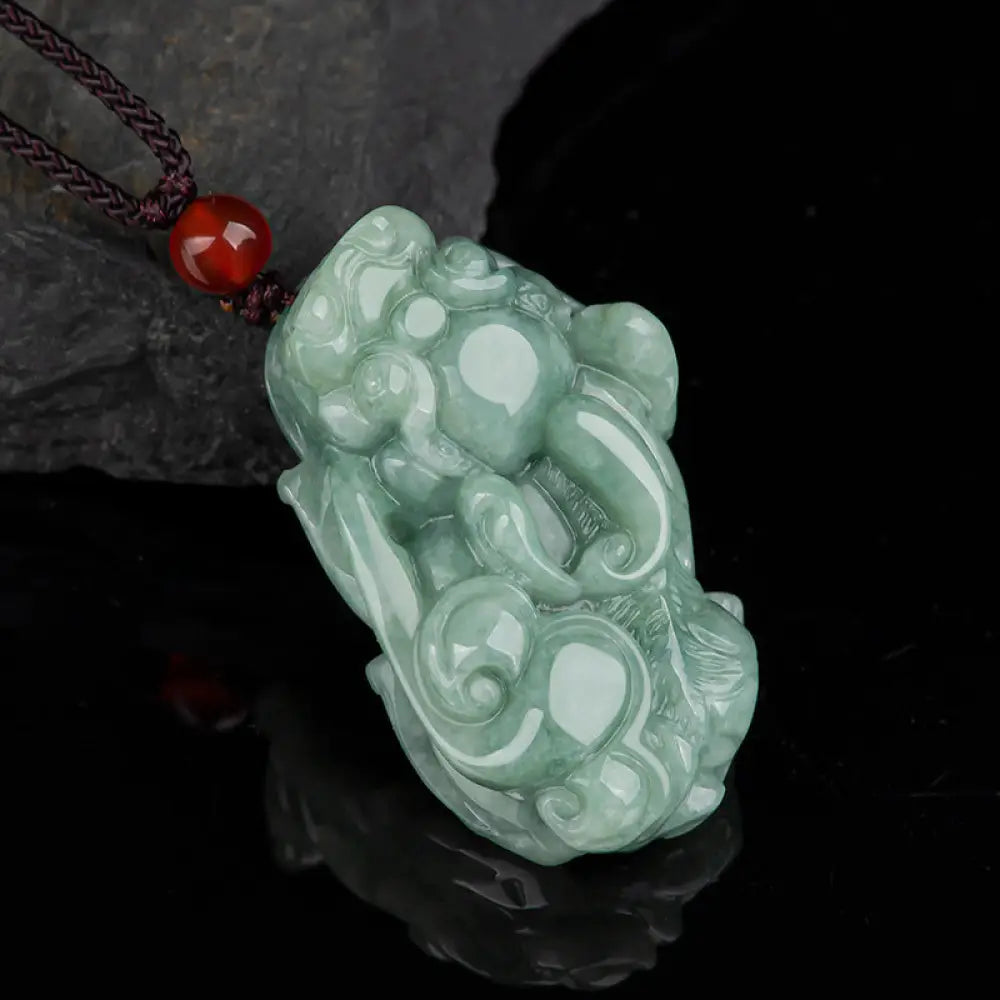 BWOOOH jade PiXiu wealth luck string necklace pendant