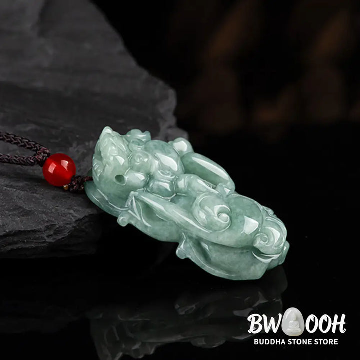 Buddha Stones Jade PiXiu Wealth Luck String Necklace Pendant - BWOOOH - PiXiu (Wealth ♥ Luck) - Necklaces &amp; Pendants