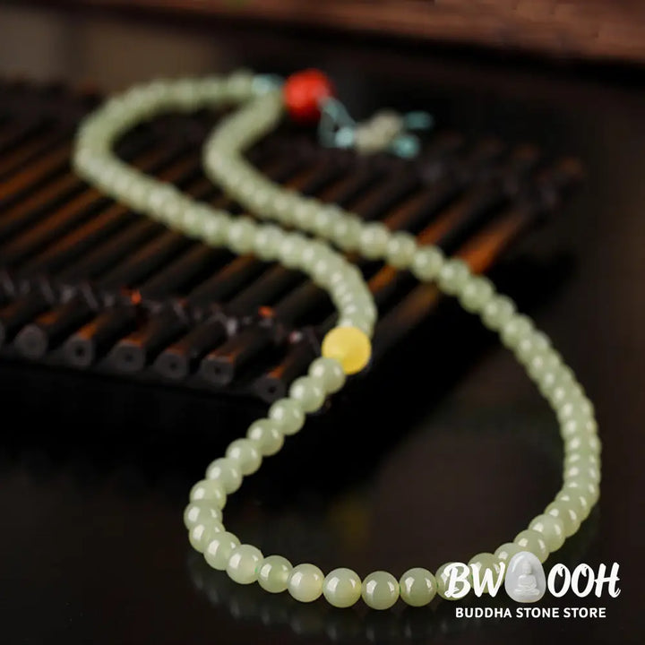 Buddha Stones Jade Red Agate Amber Laughing Buddha Prosperity Bracelet - BWOOOH - Jade (♥ Abundance ♥ Luck) - Bracelet