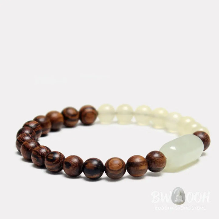 Buddha Stones Jade Sandalwood Luck Abundance Bracelet - Bracelet