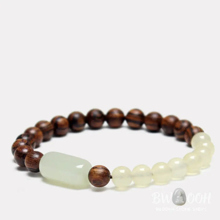 Buddha Stones Jade Sandalwood Luck Abundance Bracelet - Bracelet