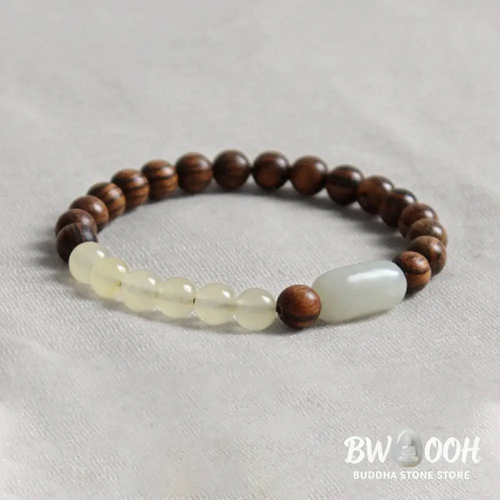 Buddha Stones Jade Sandalwood Luck Abundance Bracelet - Bracelet