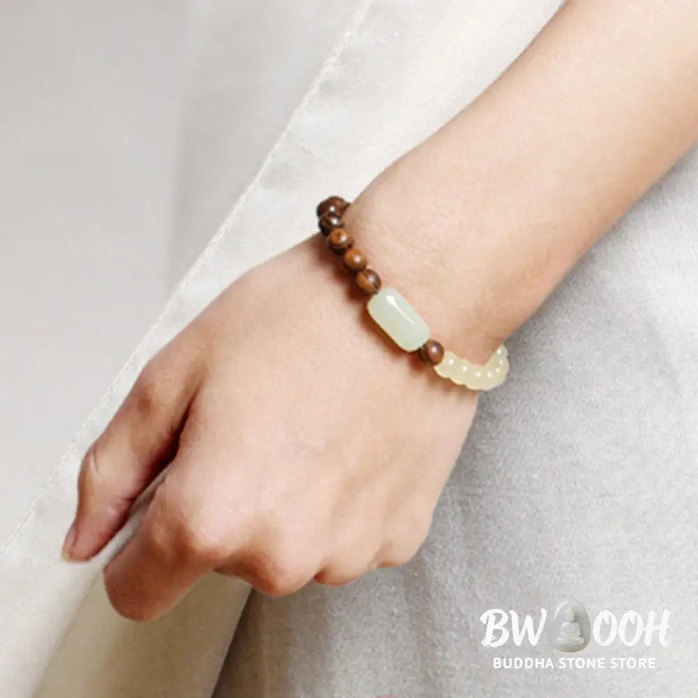 Buddha Stones Jade Sandalwood Luck Abundance Bracelet - Bracelet