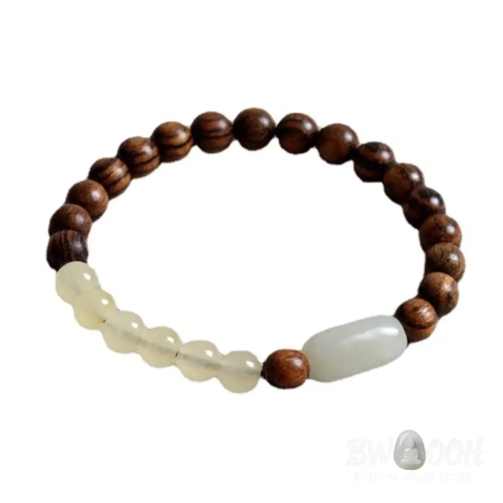 Buddha Stones Jade Sandalwood Luck Abundance Bracelet - Bracelet