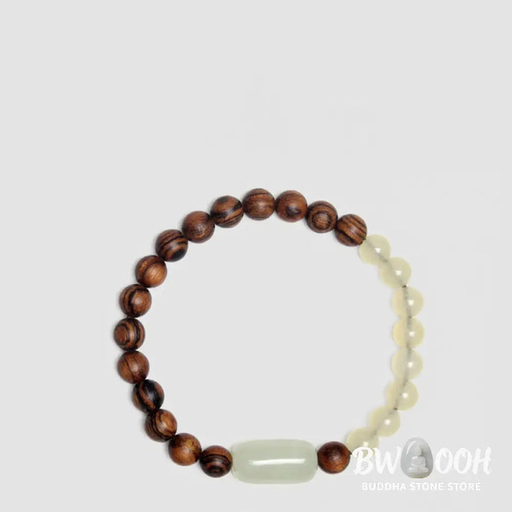 Buddha Stones Jade Sandalwood Luck Abundance Bracelet - Bracelet