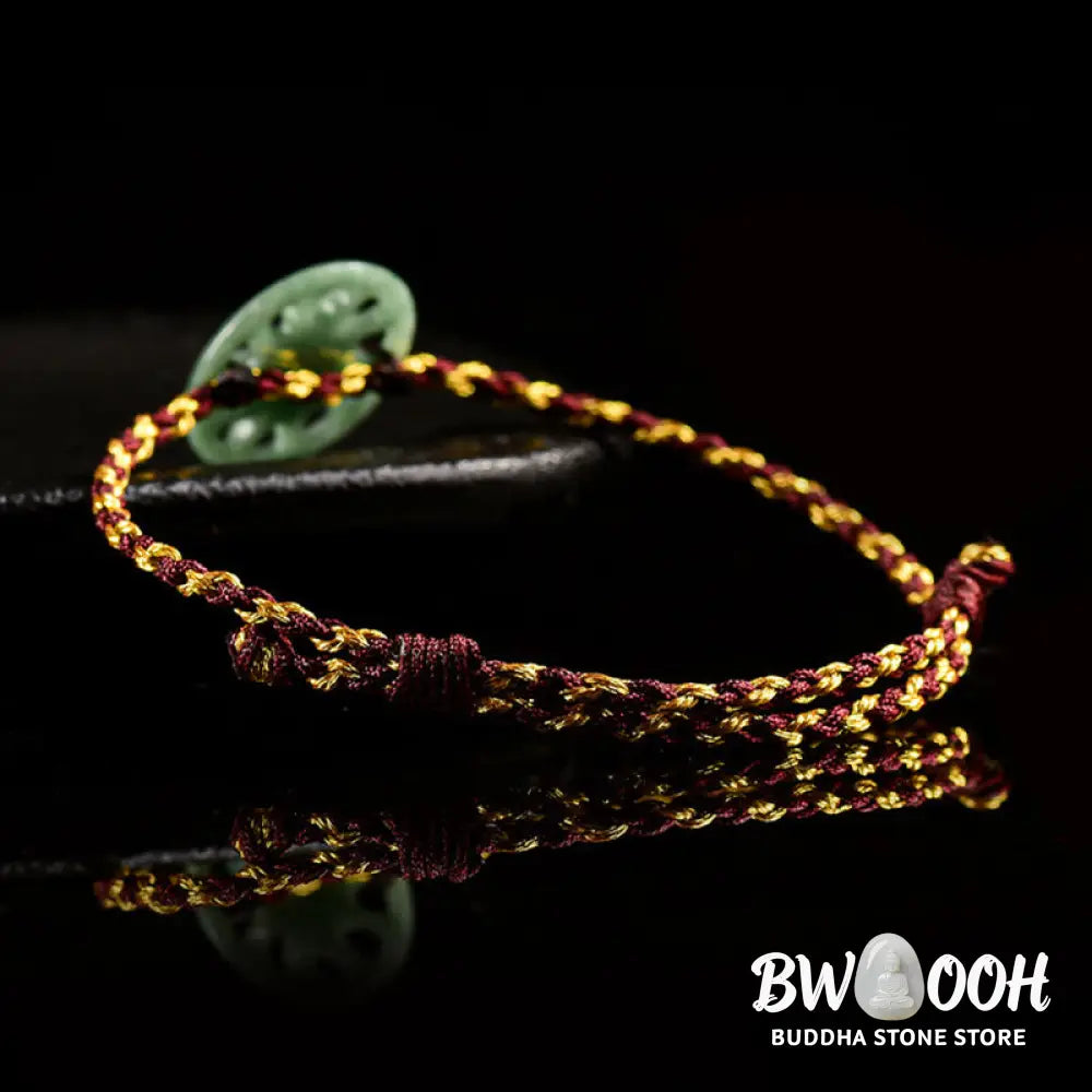 Buddha Stones Jade Sun Braided Rope Abundance Bracelet - Jade(Wrist Circumference 15-17cm) - Bracelet