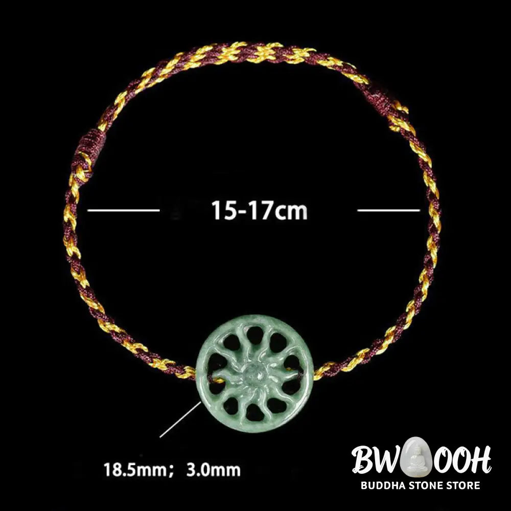 Buddha Stones Jade Sun Braided Rope Abundance Bracelet - Jade(Wrist Circumference 15-17cm) - Bracelet