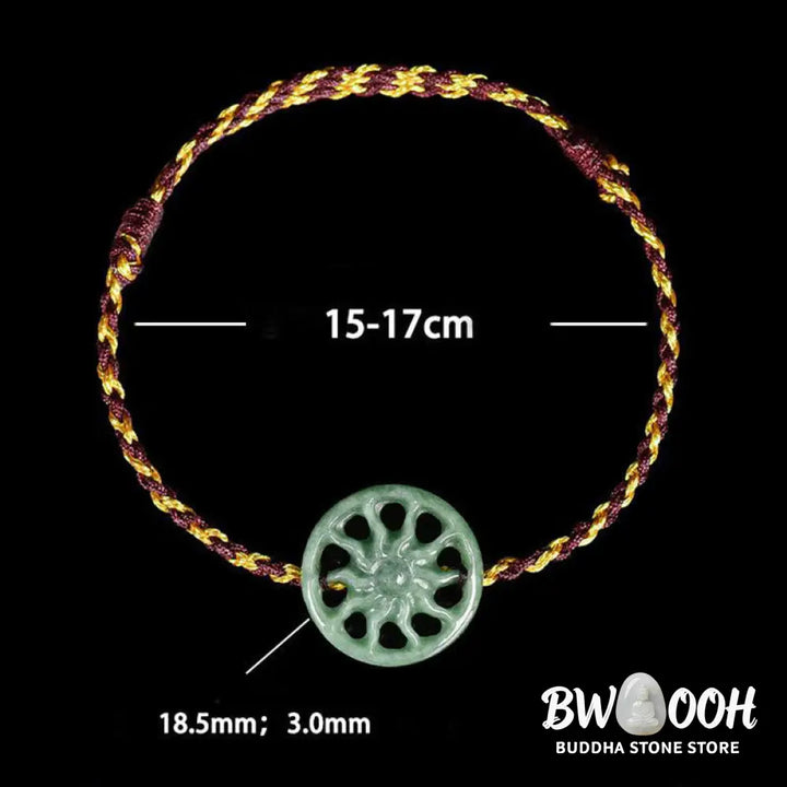 Buddha Stones Jade Sun Braided Rope Abundance Bracelet - Jade(Wrist Circumference 15-17cm) - Bracelet