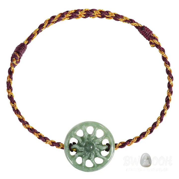 Buddha Stones Jade Sun Braided Rope Abundance Bracelet - Jade(Wrist Circumference 15-17cm) - Bracelet