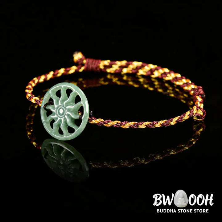 Buddha Stones Jade Sun Braided Rope Abundance Bracelet - Jade(Wrist Circumference 15-17cm) - Bracelet