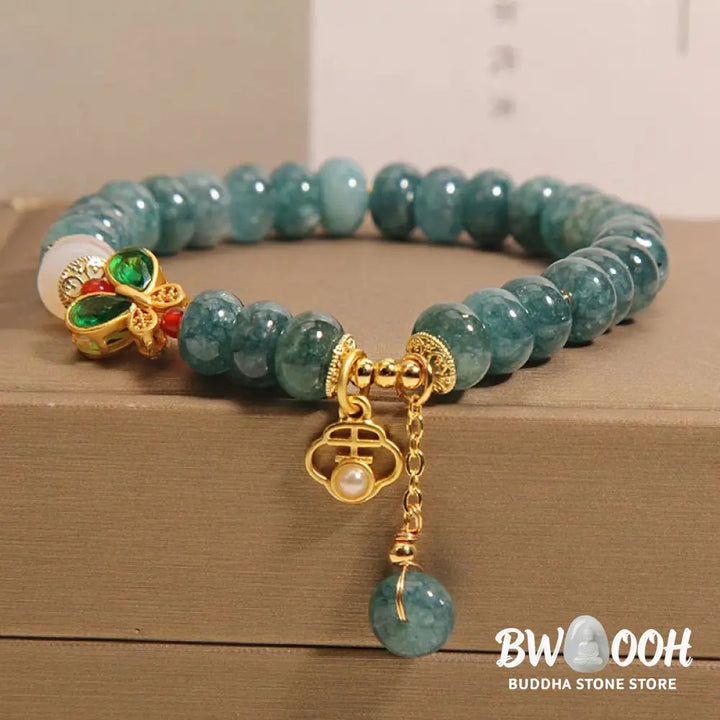 Buddha Stones Jade White Agate Butterfly Abacus Beads Abundance Bracelet - BWOOOH - Jade White Agate Butterfly(Wrist