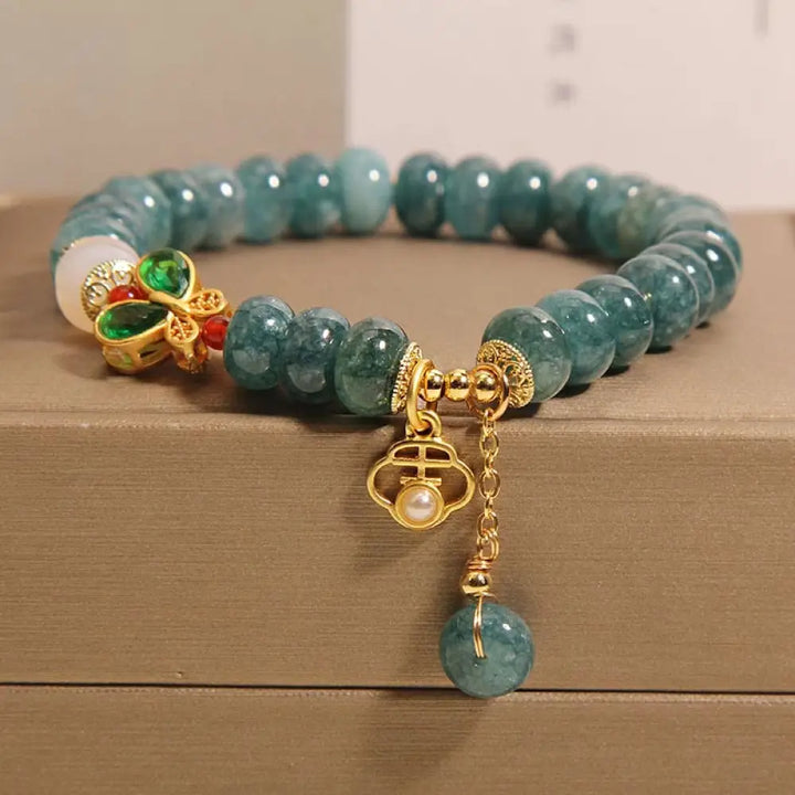 BWOOOH Jade White Agate Butterfly Abacus Beads Abundance Bracelet - BWOOOH - Jade White Agate Butterfly(Wrist
