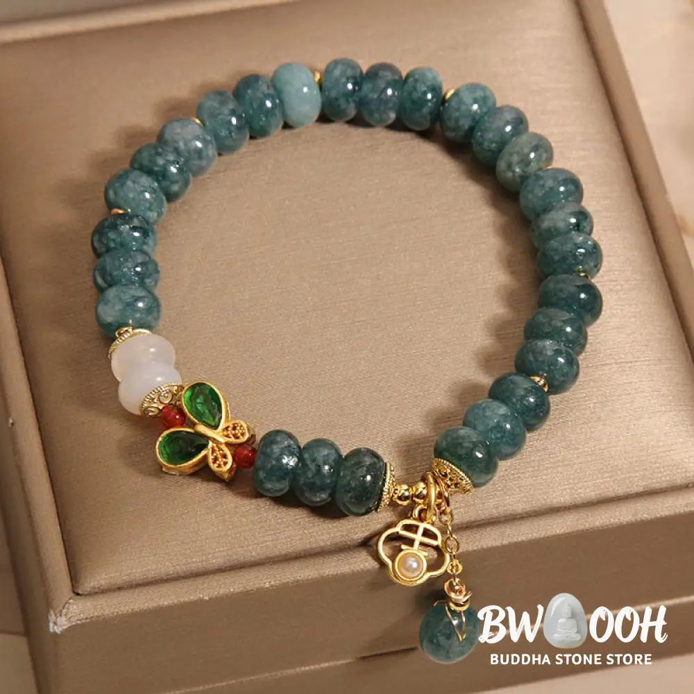 Buddha Stones Jade White Agate Butterfly Abacus Beads Abundance Bracelet - BWOOOH - Jade White Agate Butterfly(Wrist