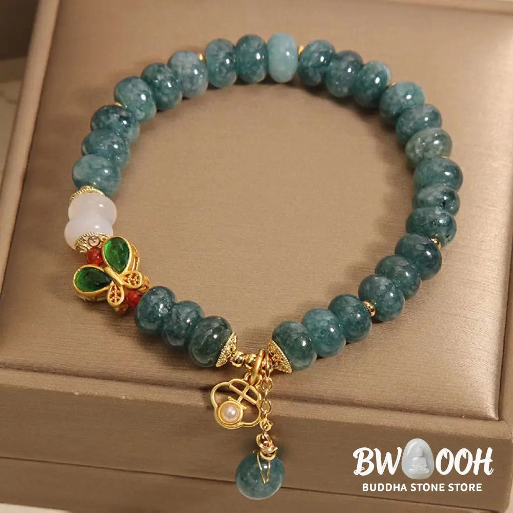 Buddha Stones Jade White Agate Butterfly Abacus Beads Abundance Bracelet - BWOOOH - Jade White Agate Butterfly(Wrist