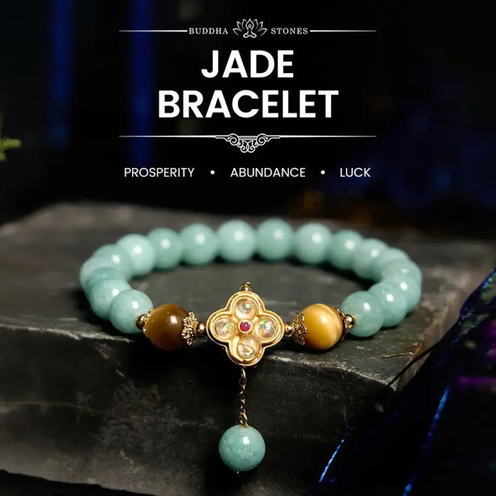 BWOOOH Jade Yellow Tiger Eye Prosperity Bracelet - BWOOOH - Jade Yellow Tiger Eye(Wrist Circumference: 14-16cm)