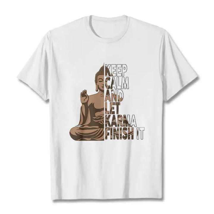 BWOOOH printed yoga pants - KEEP CALM AND LET KARMA FINISH IT Tee T-