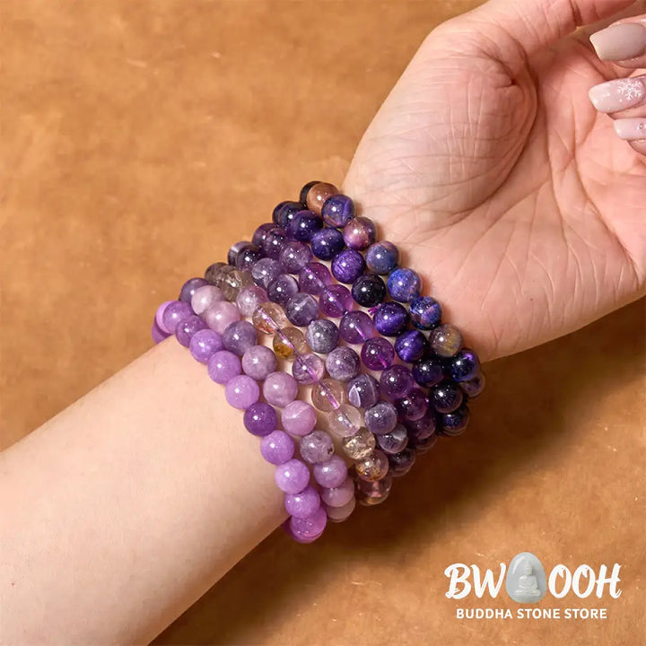 Buddha Stones Keep Calm Purple Series Healing Love Bracelet - BWOOOH - Bracelet