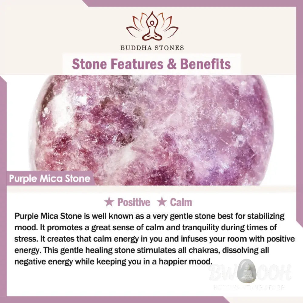 Buddha Stones Keep Calm Purple Series Healing Love Bracelet - BWOOOH - Bracelet