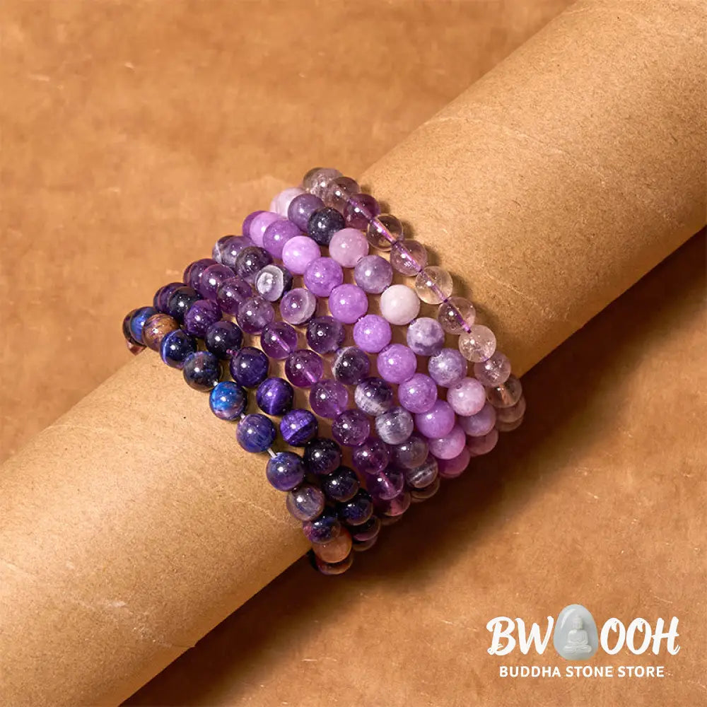 Buddha Stones Keep Calm Purple Series Healing Love Bracelet - BWOOOH - Bracelet