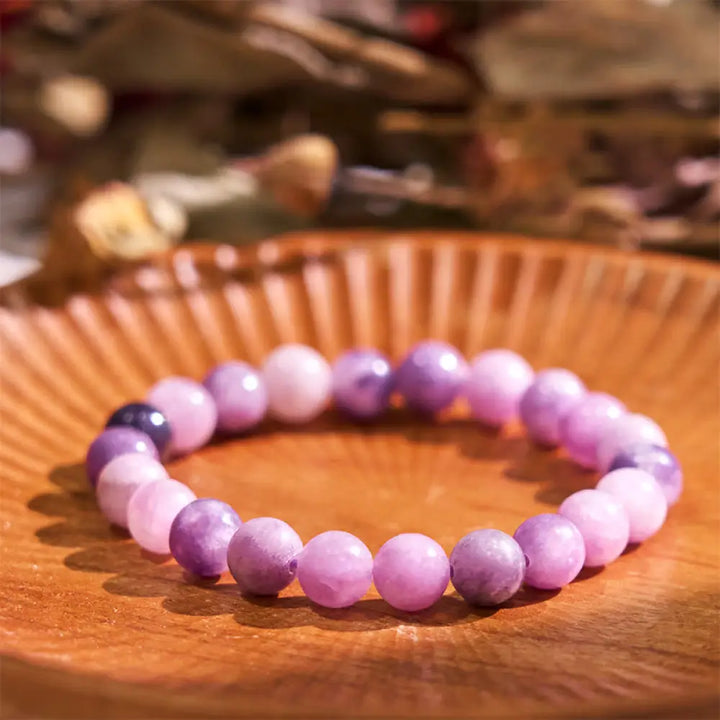 Buddha Stones Keep Calm Purple Series Healing Love Bracelet - BWOOOH - Purple Mica Stone(Wrist Circumference: 14-16cm)