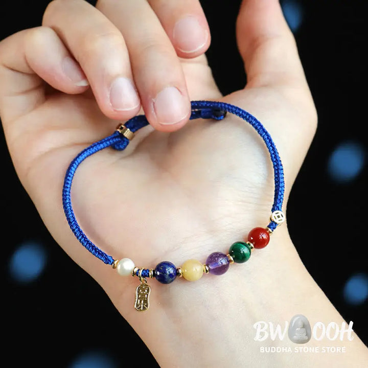 Buddha Stones Klein Blue String South Red Agate Garnet Blue Aventurine Lazurite Copper Butterfly Fu Character Positive