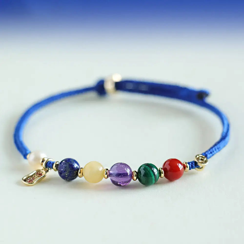 Buddha Stones Klein Blue String South Red Agate Garnet Blue Aventurine Lazurite Copper Butterfly Fu Character Positive