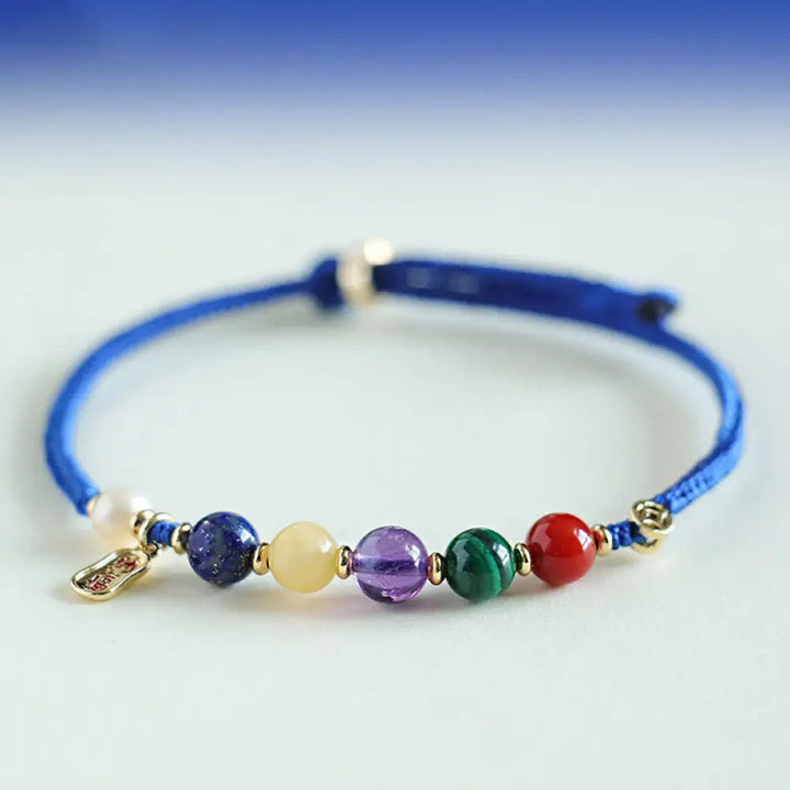 Buddha Stones Klein Blue String South Red Agate Garnet Blue Aventurine Lazurite Copper Butterfly Fu Character Positive
