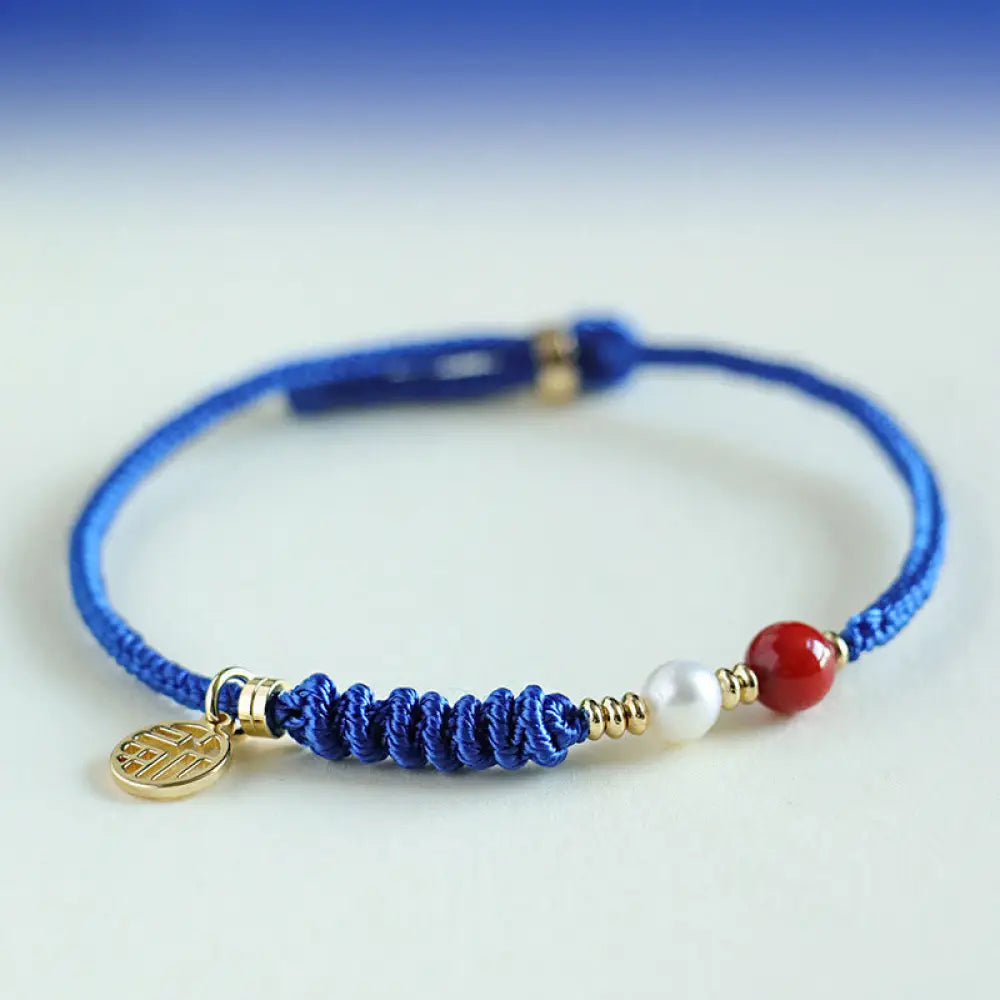 Buddha Stones Klein Blue String South Red Agate Garnet Blue Aventurine Lazurite Copper Butterfly Fu Character Positive