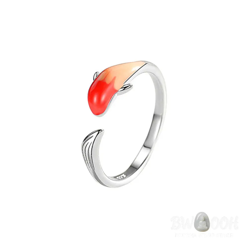 Buddha Stones Koi Fish Copper Balance Luck Adjustable Ring - BWOOOH - Copper - Rings