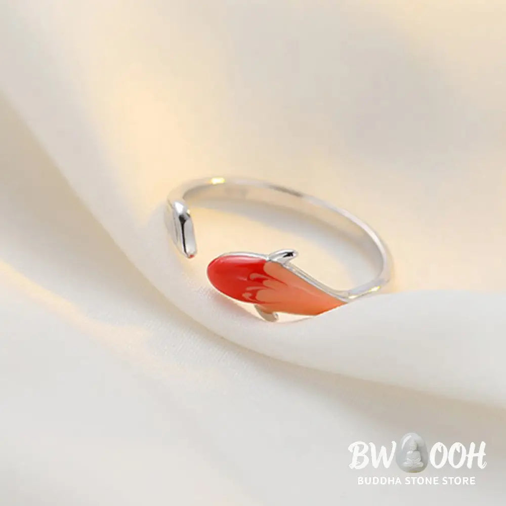Buddha Stones Koi Fish Copper Balance Luck Adjustable Ring - BWOOOH - Copper - Rings