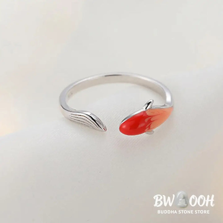Buddha Stones Koi Fish Copper Balance Luck Adjustable Ring - BWOOOH - Copper - Rings