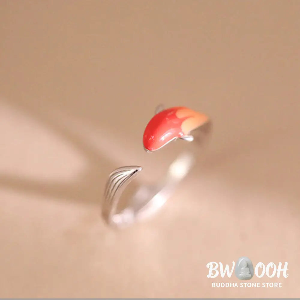 Buddha Stones Koi Fish Copper Balance Luck Adjustable Ring - BWOOOH - Copper - Rings