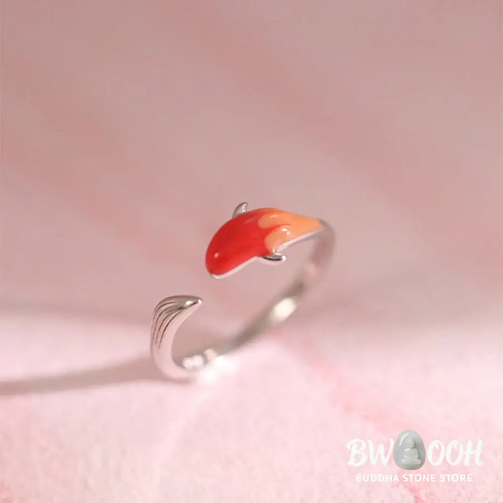 Buddha Stones Koi Fish Copper Balance Luck Adjustable Ring - BWOOOH - Copper - Rings