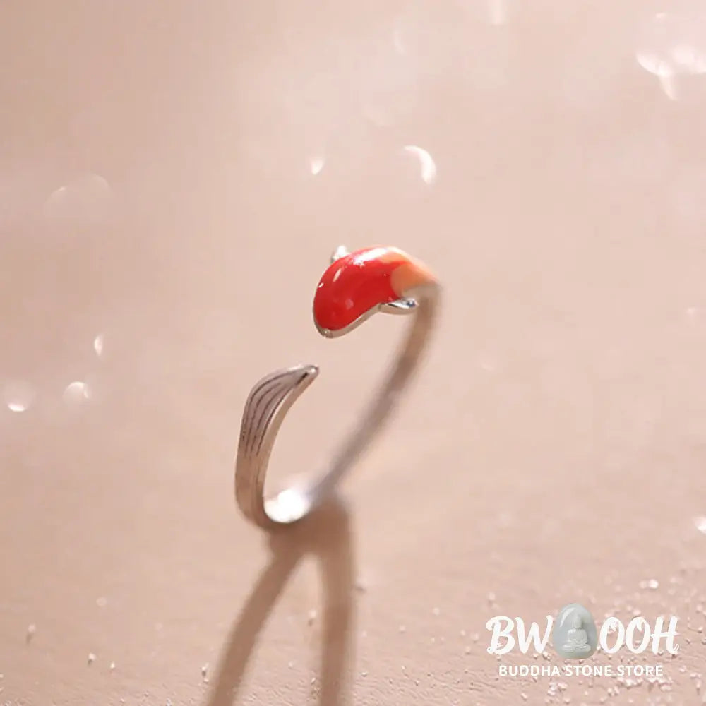 Buddha Stones Koi Fish Copper Balance Luck Adjustable Ring - BWOOOH - Copper - Rings