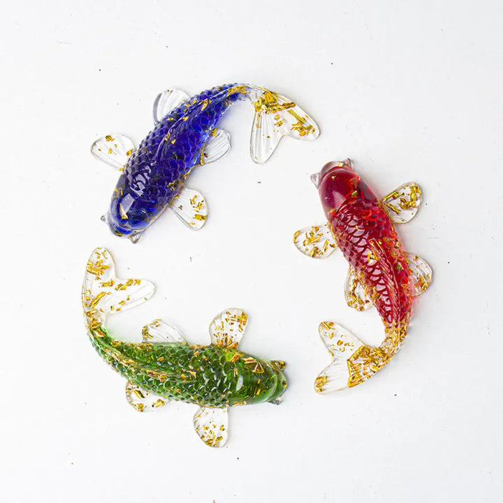 Buddha Stones Koi Fish Crystal Chip Epoxy Resin Luck Decoration - Decorations