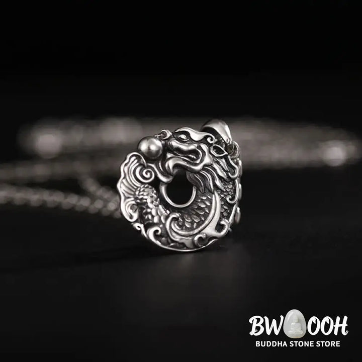 Buddha Stones Koi Fish Dragon Peace Buckle Wealth Necklace Pendant - BWOOOH - Koi Fish Dragon - Necklaces &amp; Pendants
