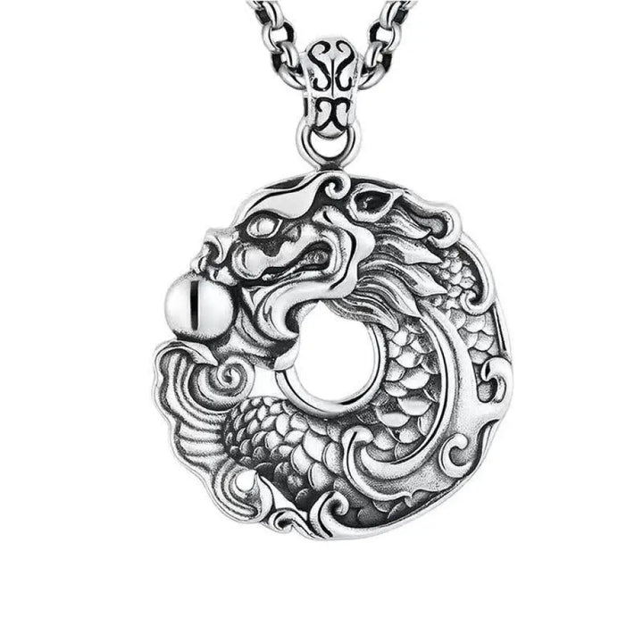 BWOOOH Koi Fish Dragon Peace Buckle Wealth Necklace Pendant feng shui jewelry